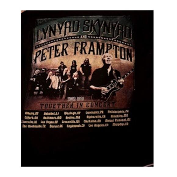 Bay Island Lynyrd Skynyrd Black T-Shirt Band and Frampton Graphics Unisex L - Picture 7 of 8